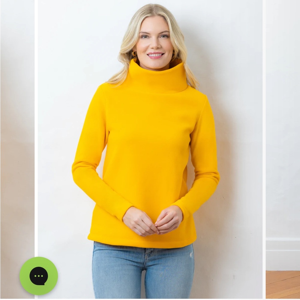 NWT Dudley Stephens Greenpoint Turtleneck - Vello Fleece  - Marigold ☀️☀️